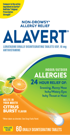 Alavert Allergy Citris Burst packaging